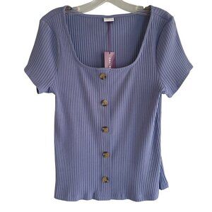 NWT Lascana Ribbed Button Up Top Size 12